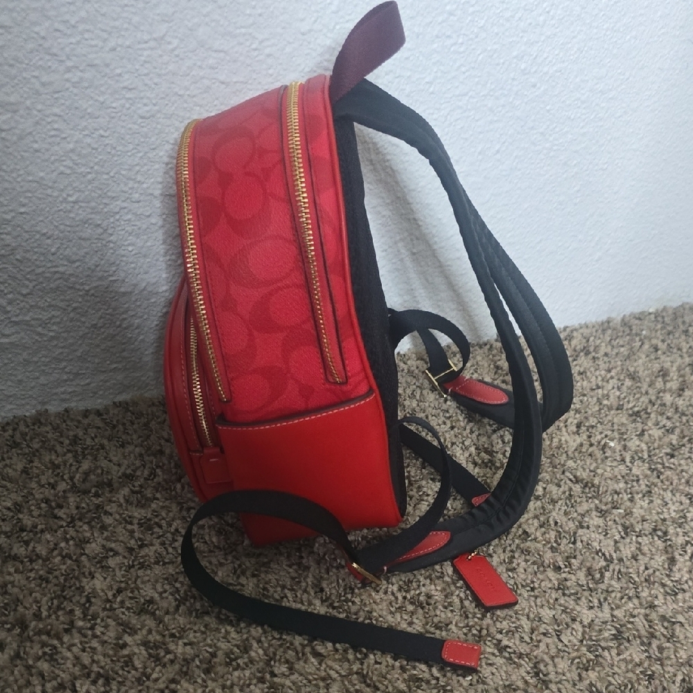 Coach Jordyn Signature Monogram Red W/ Gold Hardware Mini Backpack (NWOT)✨️❤️✨️ - Picture 7 of 13